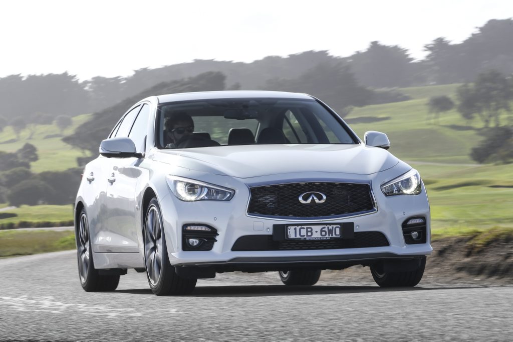 The new Infiniti Q50 with a turbocharged petrol engine. The new Infiniti Q50 with a turbocharged petrol engine.